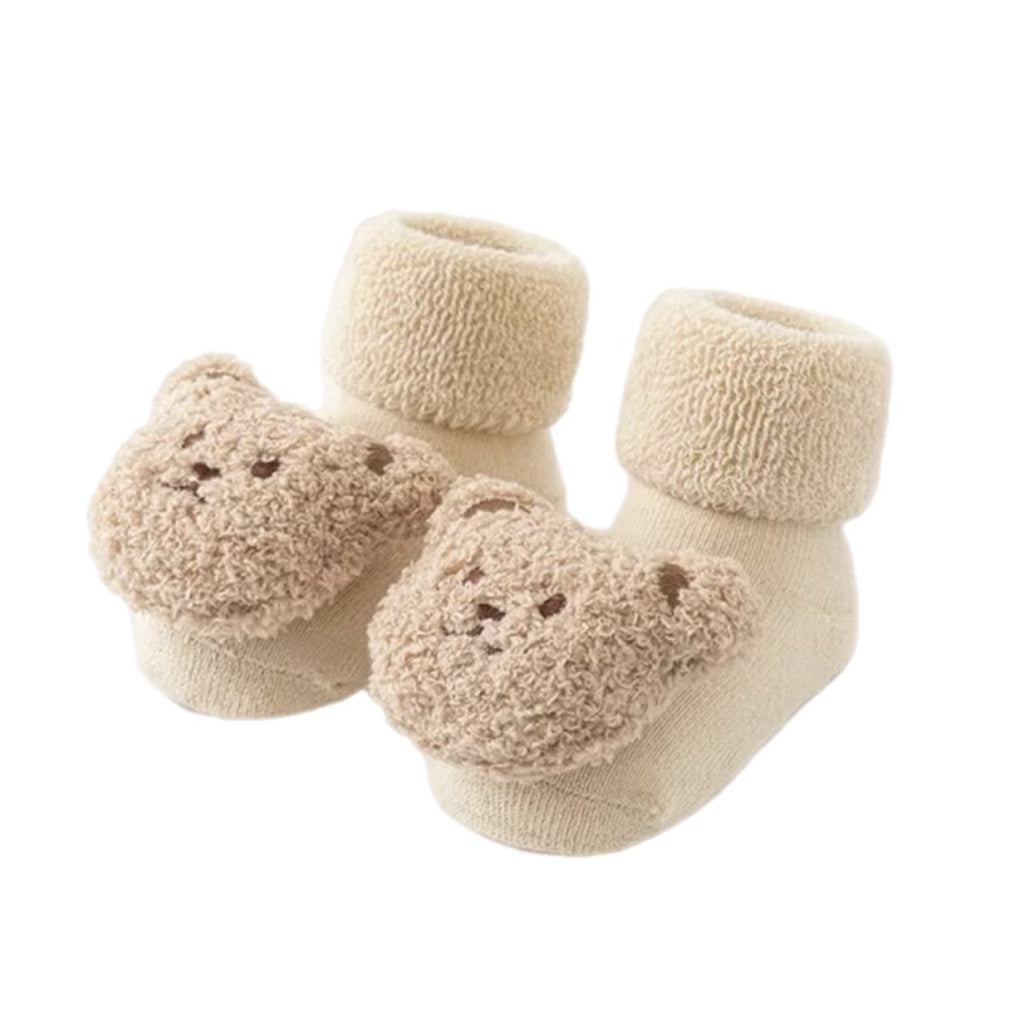 0-3T Baby Toddler Bear Fuzzy Socks Anti Slip