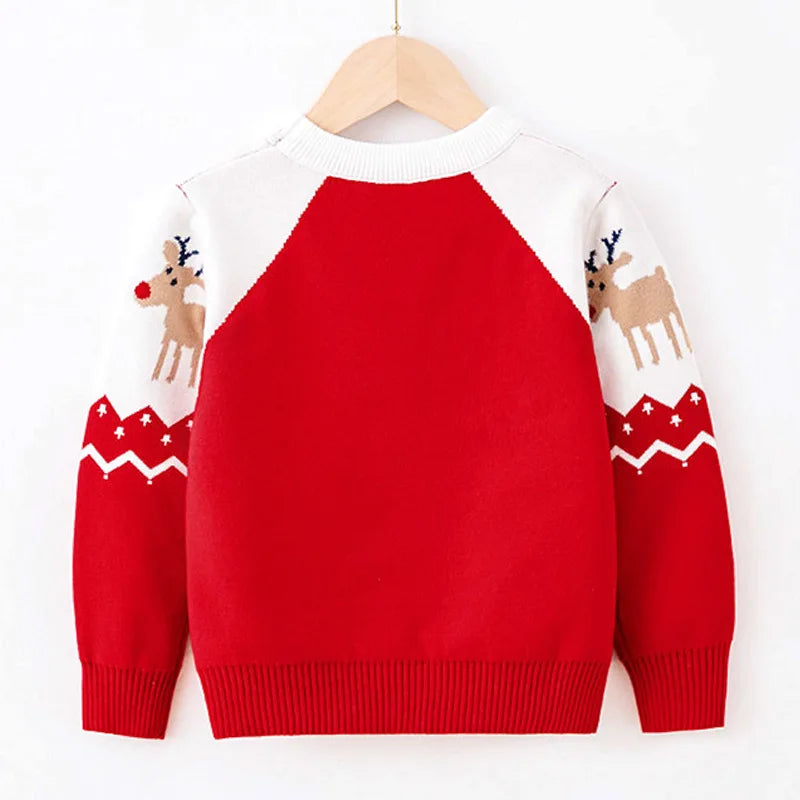Toddler Kids Christmas Winter Deer Knitted Sweater Outerwear