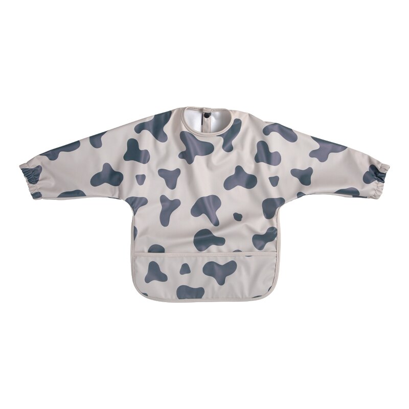 Baby Toddler Easy Wear Long Sleeved Pattern Print Waterproof Bib