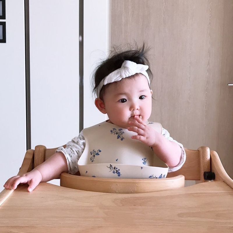 Baby Toddler Silicone Waterproof Bib Adjustable Pattern