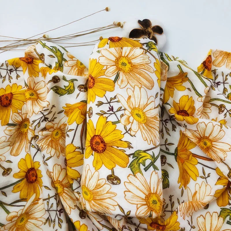 Muslin Cotton Swaddle Nature Print Blankets