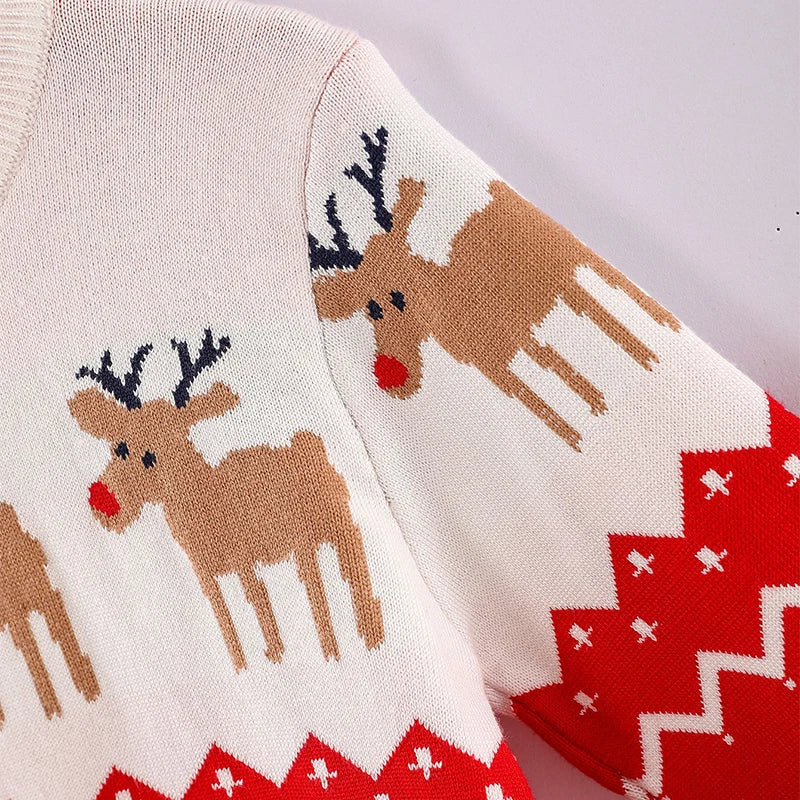 Toddler Kids Christmas Winter Deer Knitted Sweater Outerwear