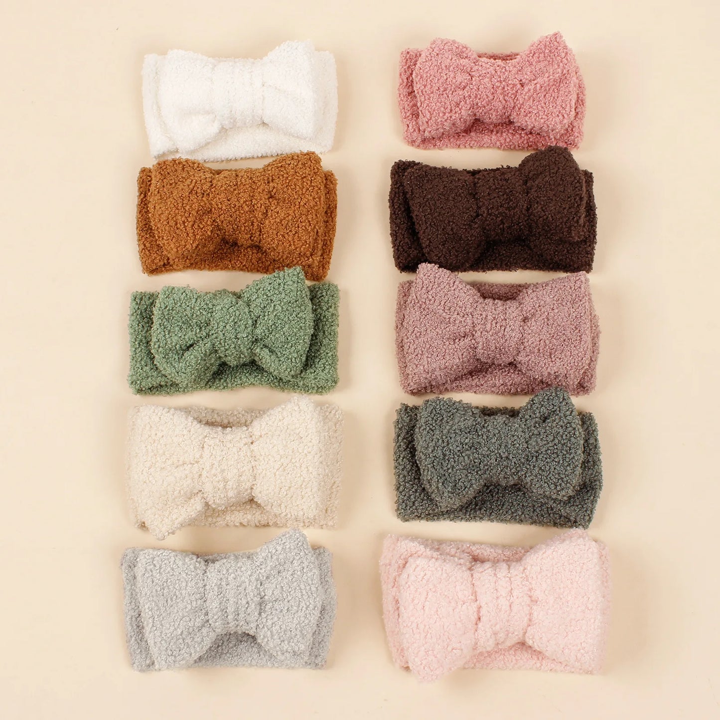 Oversized Baby Girls Beige Headband Newborn 0-3 Baby Kids