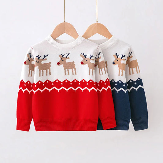 Toddler Kids Christmas Winter Deer Knitted Sweater Outerwear