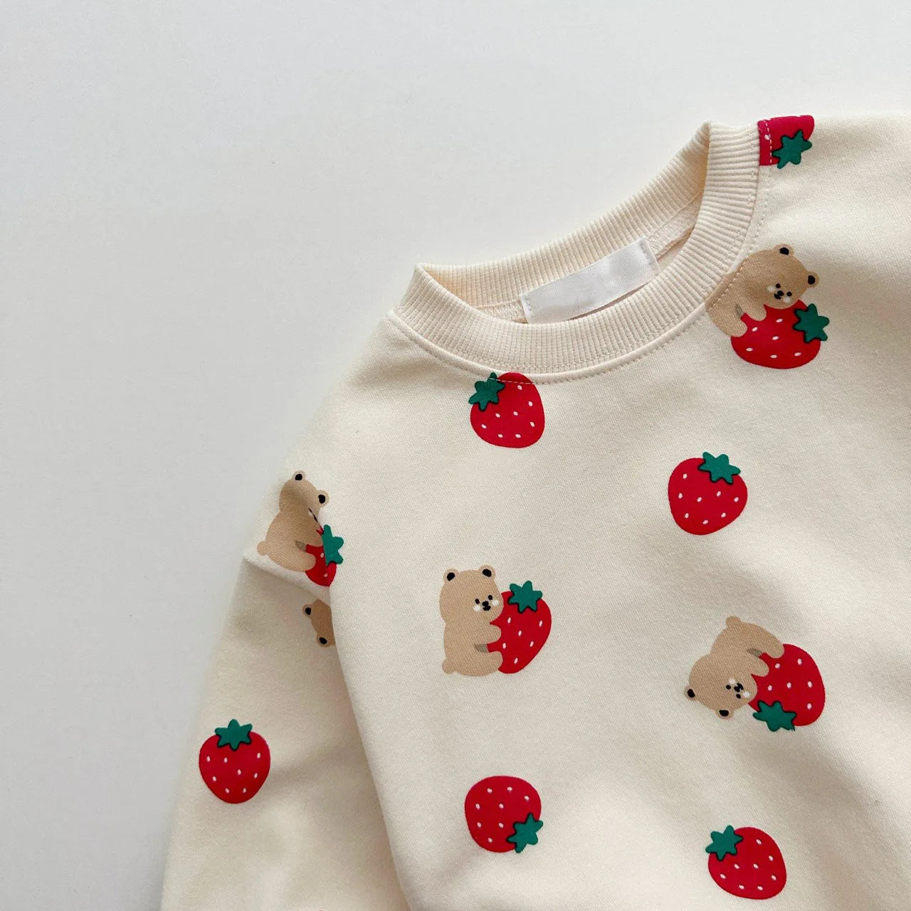 2 Pc Set: Unisex Infant Toddler Strawberry Cotton Sweater and Pants Set