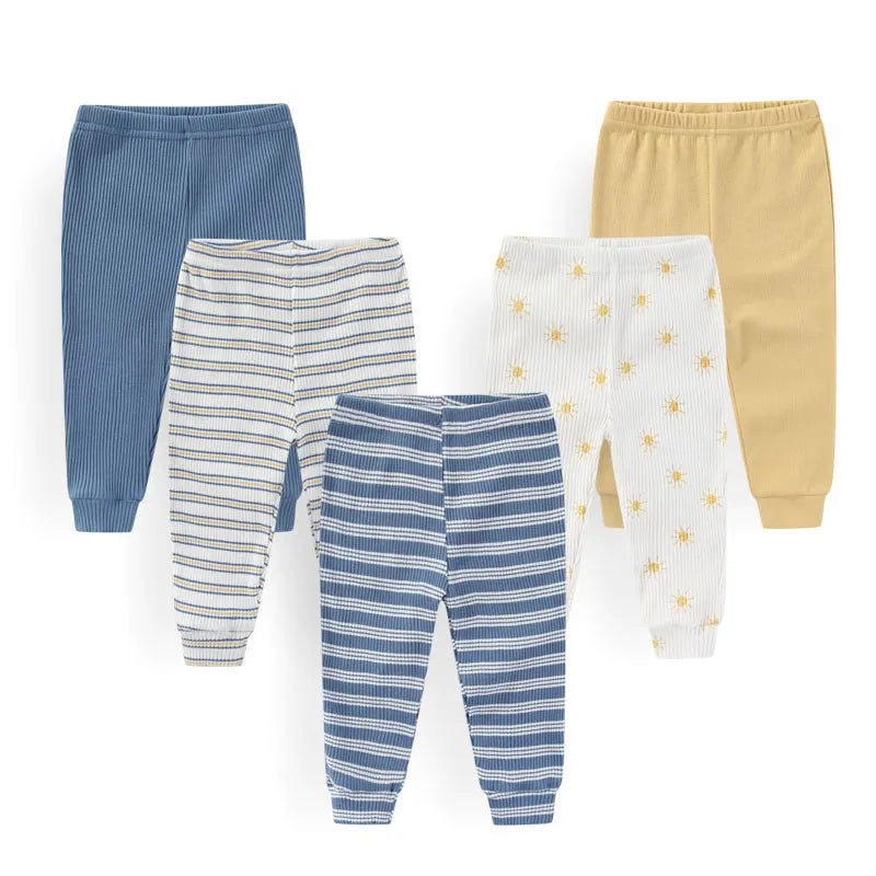 5Pc Pants Cotton Set Baby Boys  0-12M