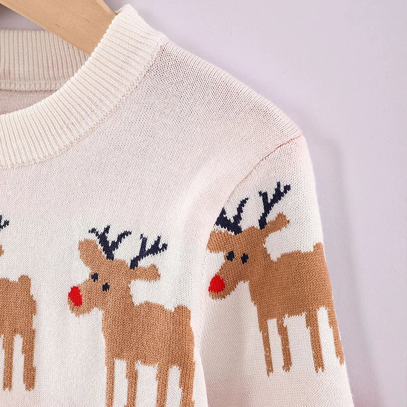 Toddler Kids Christmas Winter Deer Knitted Sweater Outerwear