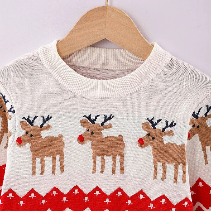 Toddler Kids Christmas Winter Deer Knitted Sweater Outerwear