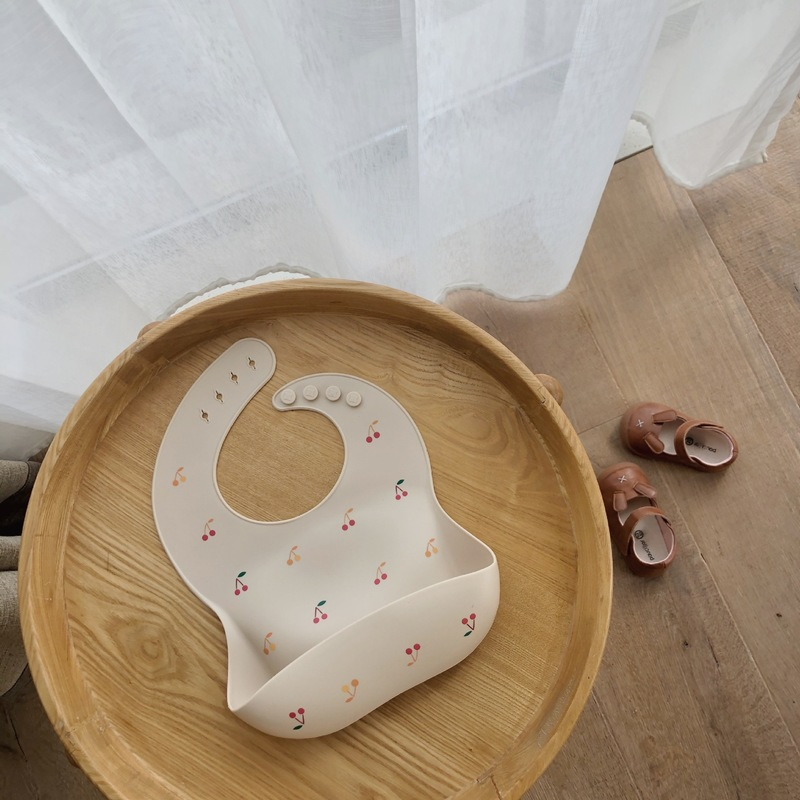 Baby Toddler Silicone Waterproof Bib Adjustable Pattern