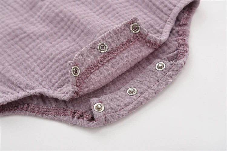 0-2T Summer Baby 100% Cotton Linen Bodysuits Sleeveless Romper