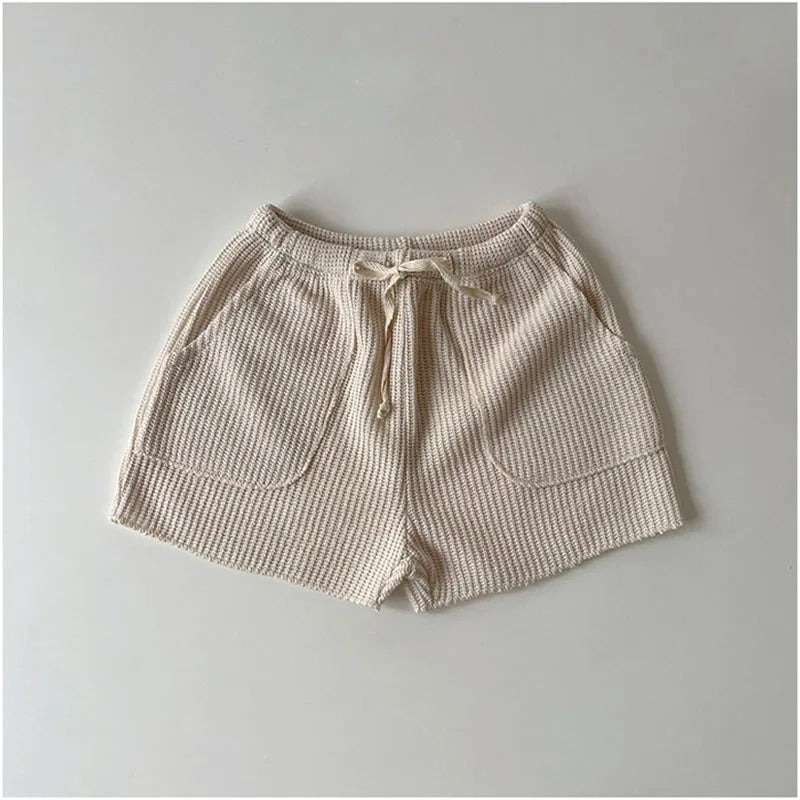 Unisex Toddler Kids Chocolate Waffle T-shirt and Shorts Soft Casual Set