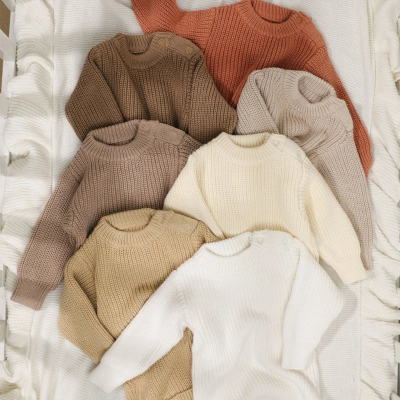 3Pc Newborn Knitted Soft Romper Set with Matching Hat and Socks