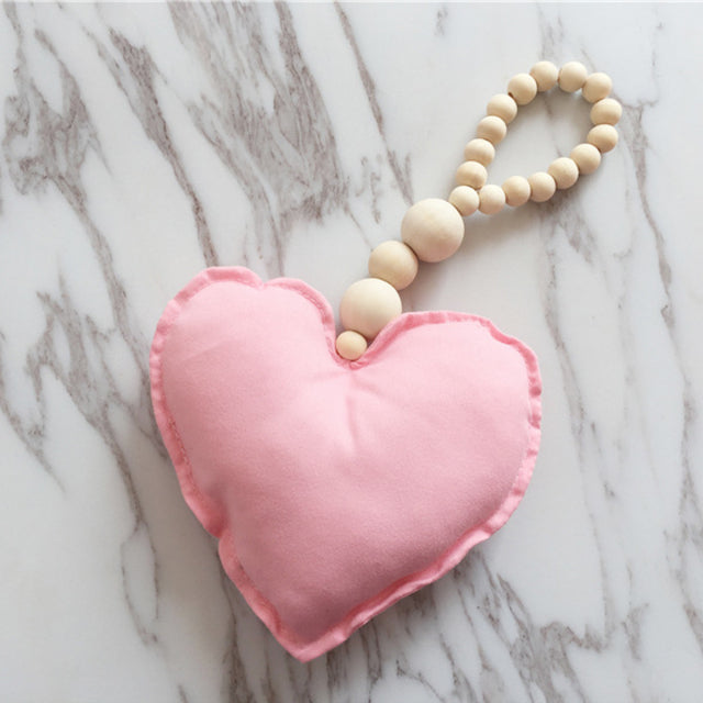 Boho Nordic Hanging Heart Wall Decoration for Nursery Kids Room Home Decor