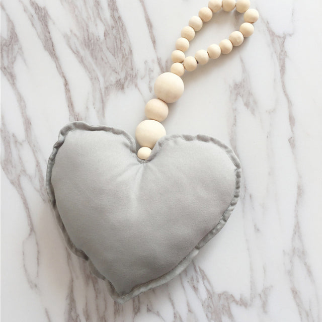 Boho Nordic Hanging Heart Wall Decoration for Nursery Kids Room Home Decor