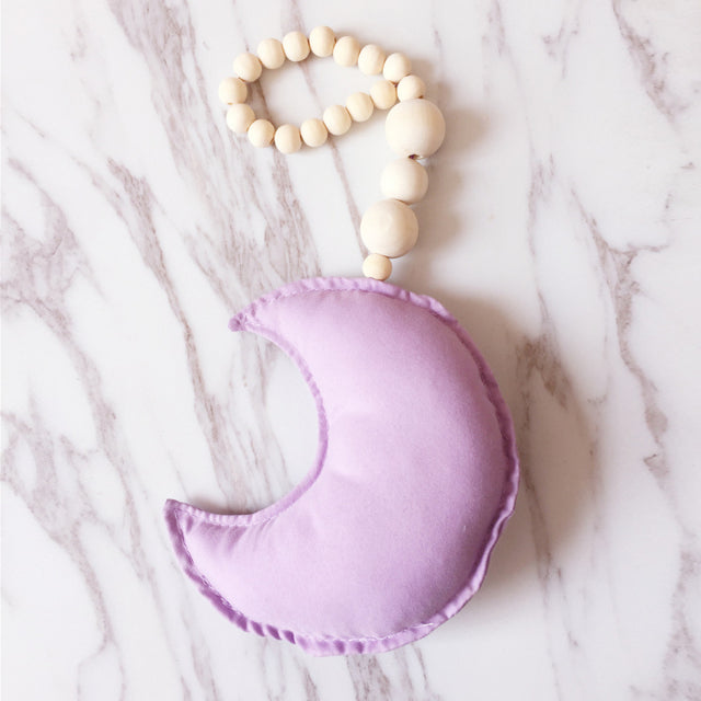 Boho Nordic Hanging Moon Wall Decoration for Nursery Kids Room Home Decor