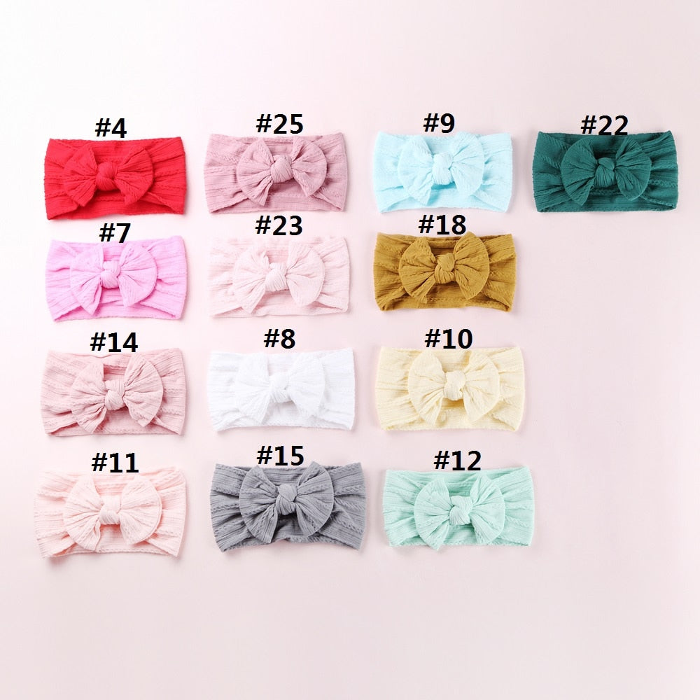 1 Pc: Solid Color Baby Girls Headband with Bow Hair Accessories