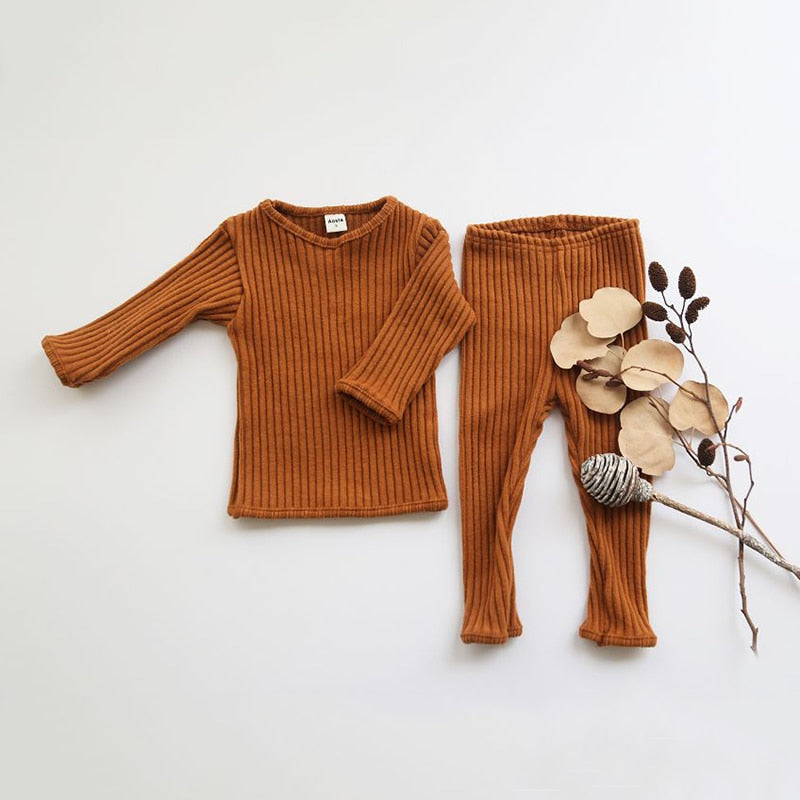 0-5T Baby Toddler Two Piece Winter Knit Sweater Pants Leggings Set