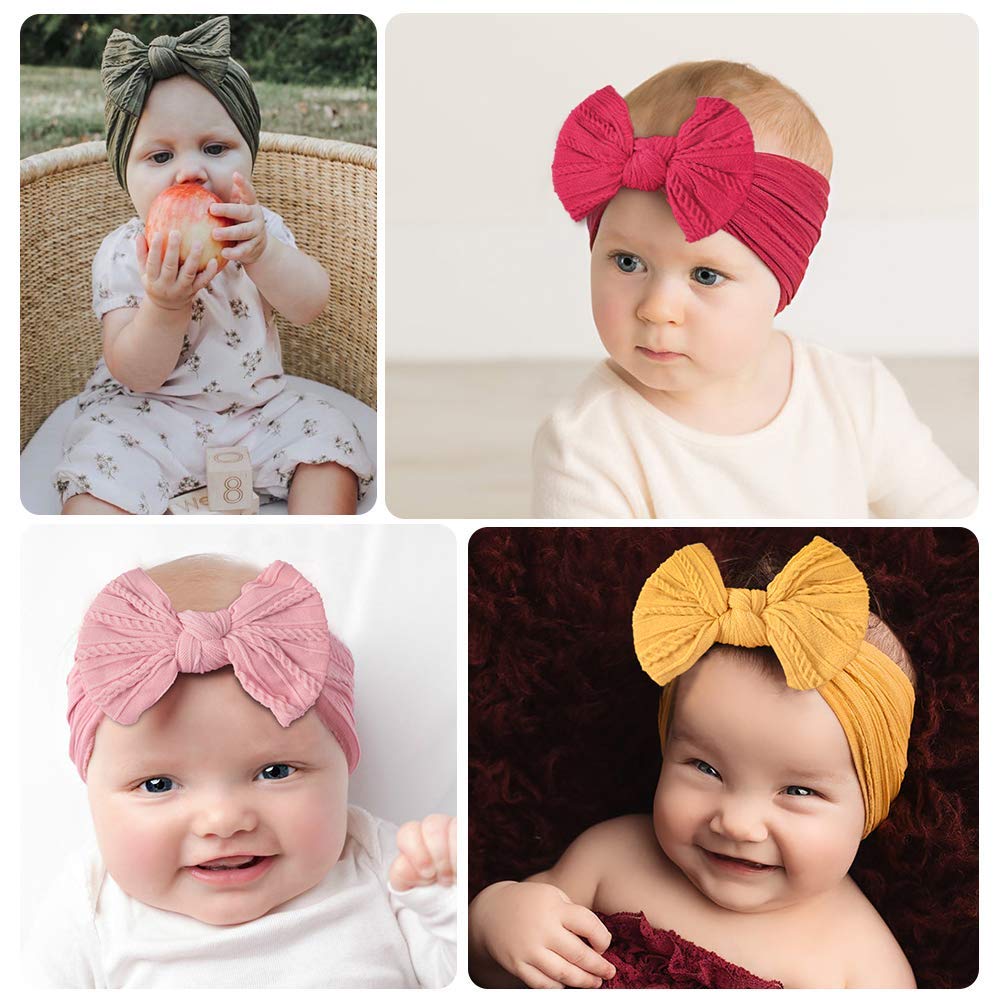 1 Pc: Solid Color Baby Girls Headband with Bow Hair Accessories