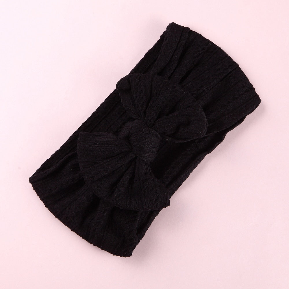 1 Pc: Solid Color Baby Girls Headband with Bow Hair Accessories