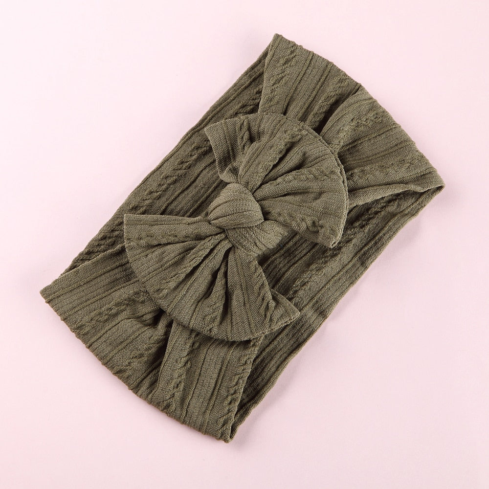 1 Pc: Solid Color Baby Girls Headband with Bow Hair Accessories