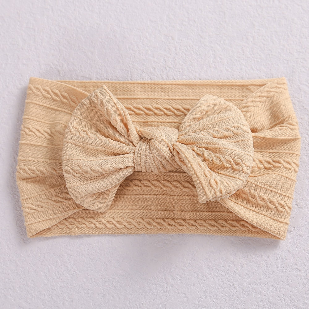 1 Pc: Solid Color Baby Girls Headband with Bow Hair Accessories