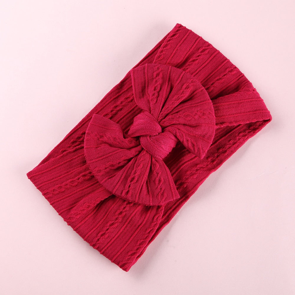 1 Pc: Solid Color Baby Girls Headband with Bow Hair Accessories