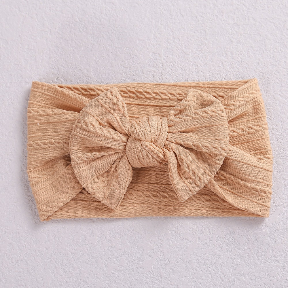 1 Pc: Solid Color Baby Girls Headband with Bow Hair Accessories