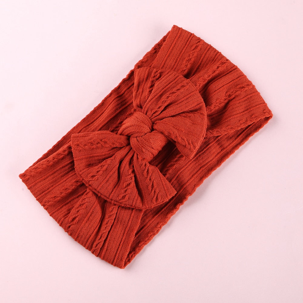 1 Pc: Solid Color Baby Girls Headband with Bow Hair Accessories