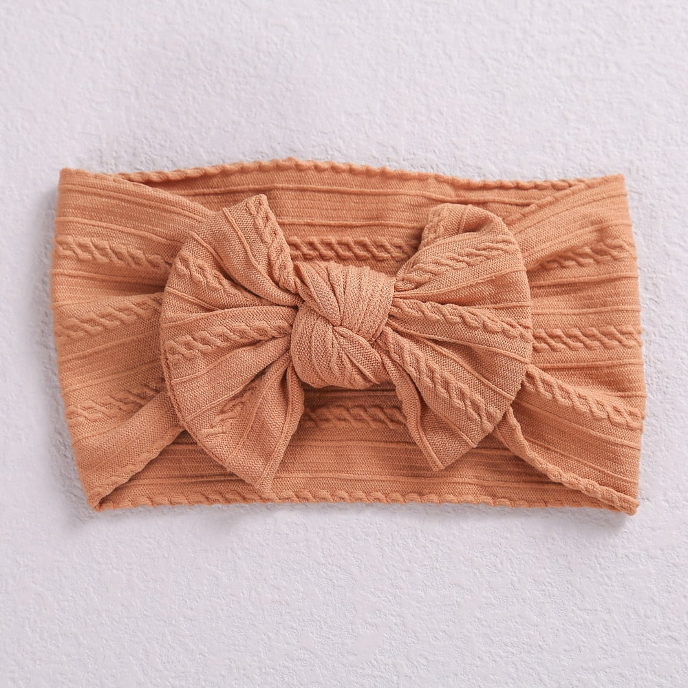 1 Pc: Solid Color Baby Girls Headband with Bow Hair Accessories