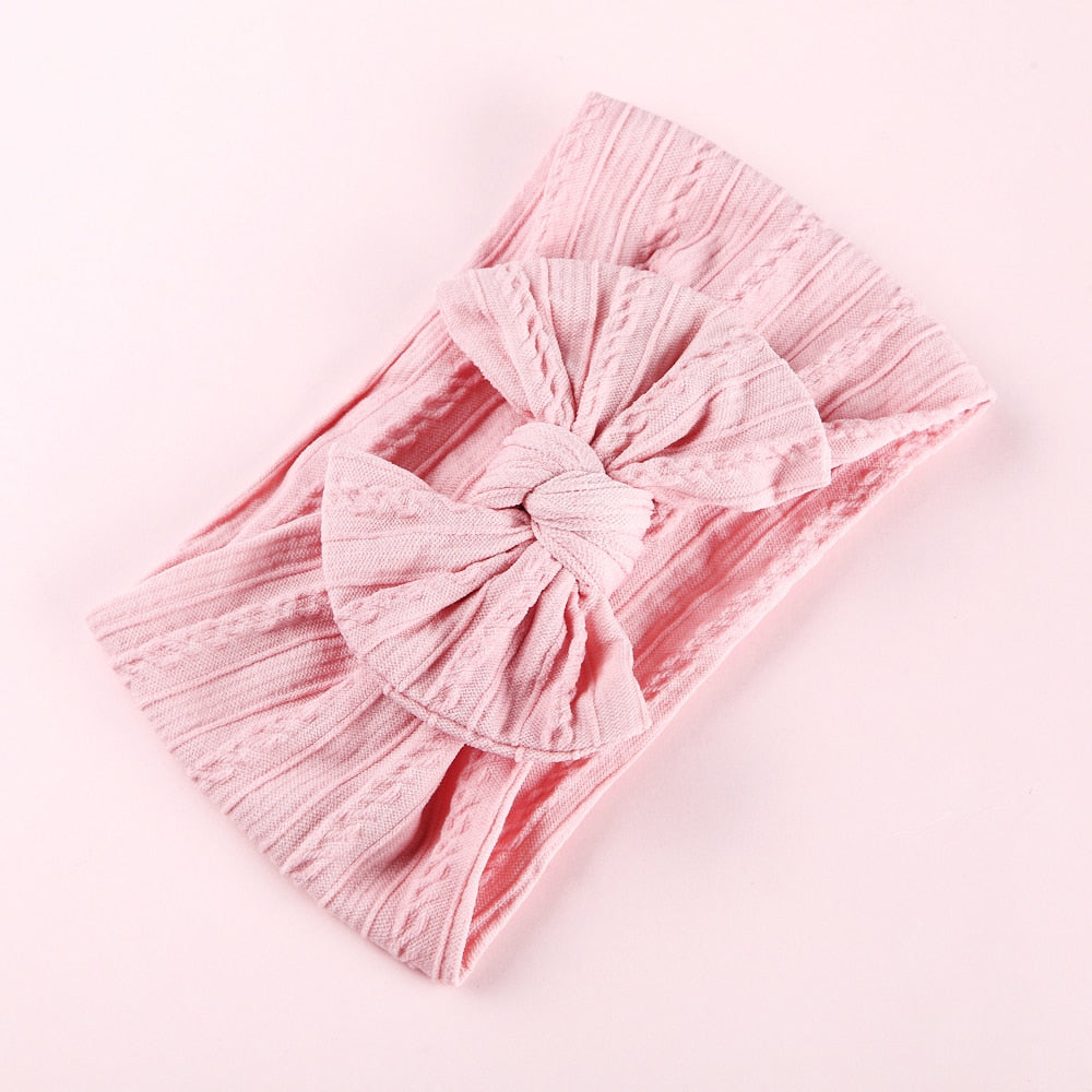 1 Pc: Solid Color Baby Girls Headband with Bow Hair Accessories