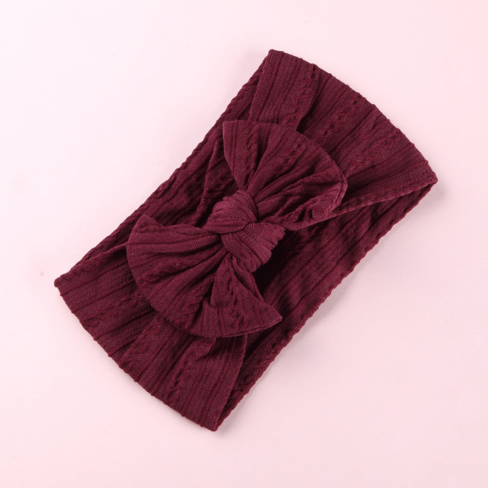 1 Pc: Solid Color Baby Girls Headband with Bow Hair Accessories