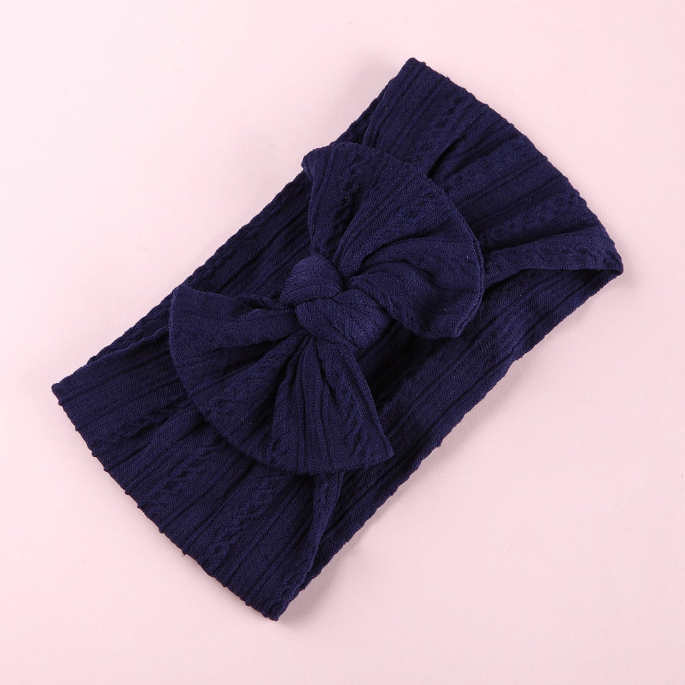 1 Pc: Solid Color Baby Girls Headband with Bow Hair Accessories