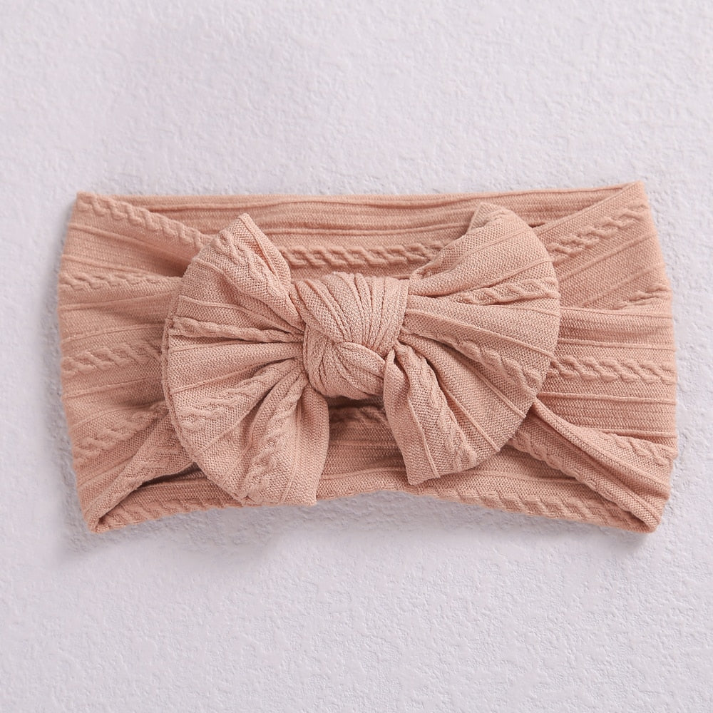 1 Pc: Solid Color Baby Girls Headband with Bow Hair Accessories