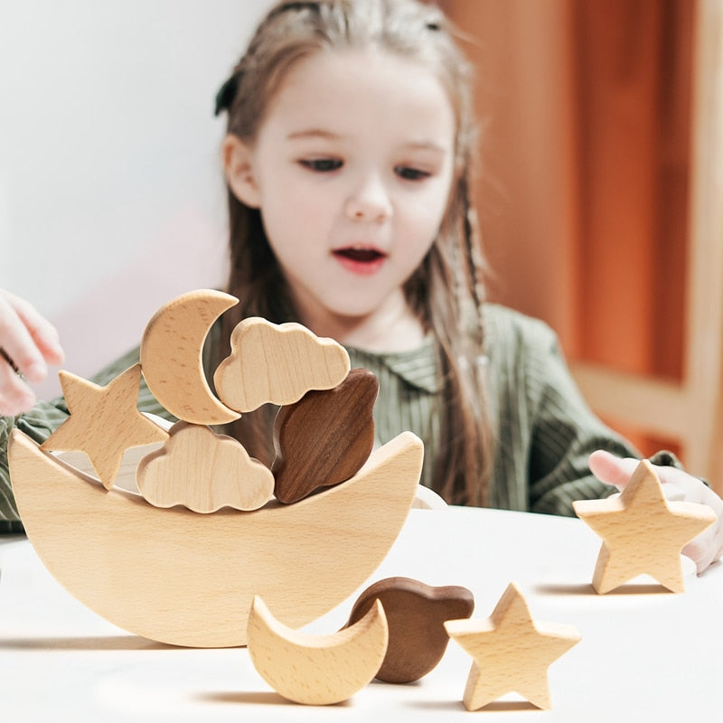 Moon & Stars Wooden Balance Blocks
