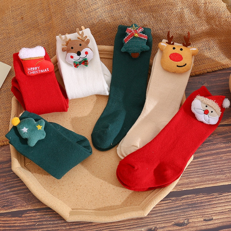 0-5T Baby Toddler Kids Holiday Christmas Themed Cotton Socks