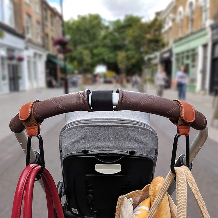 2 Pc Baby Bag Leather Stroller Hook Organizer – Honey & Daisy