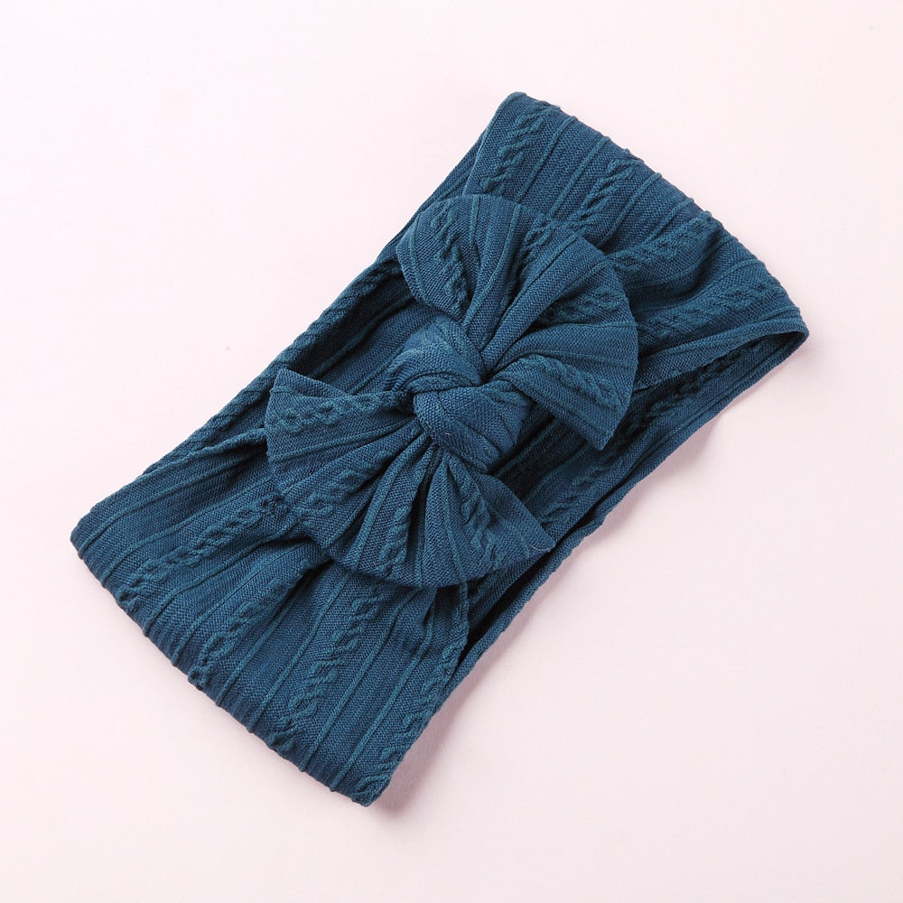 1 Pc: Solid Color Baby Girls Headband with Bow Hair Accessories