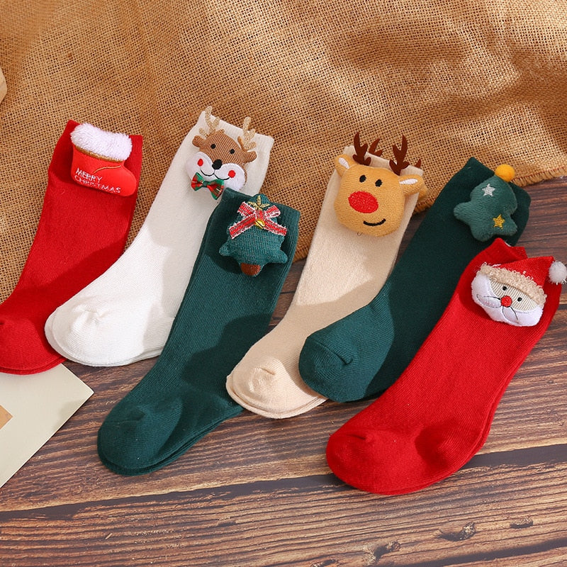 0-5T Baby Toddler Kids Holiday Christmas Themed Cotton Socks