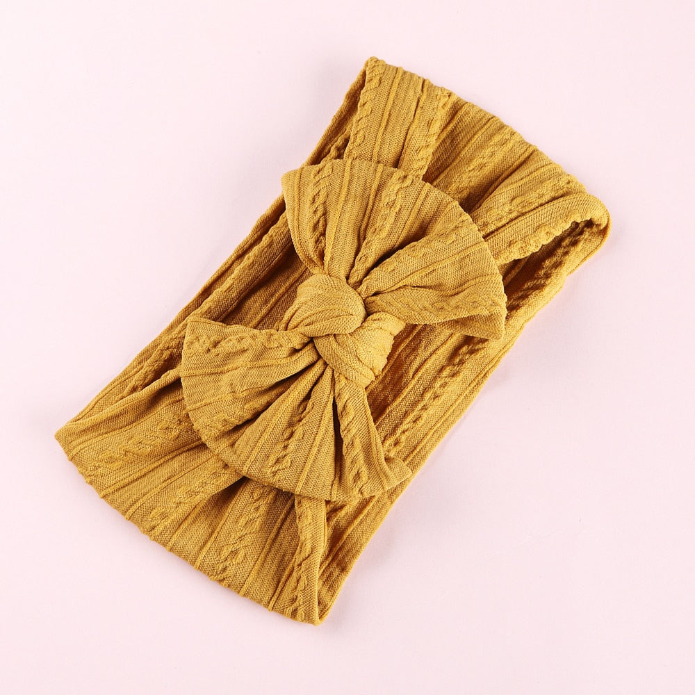 1 Pc: Solid Color Baby Girls Headband with Bow Hair Accessories