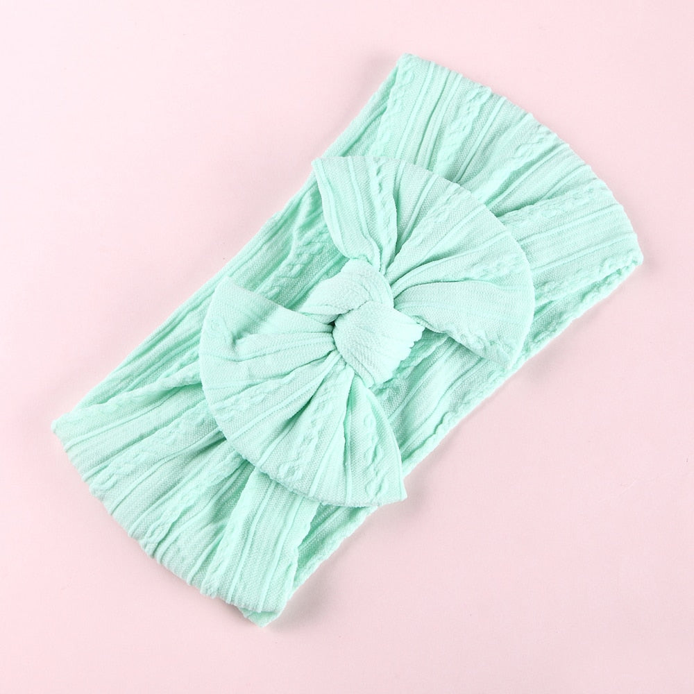 1 Pc: Solid Color Baby Girls Headband with Bow Hair Accessories