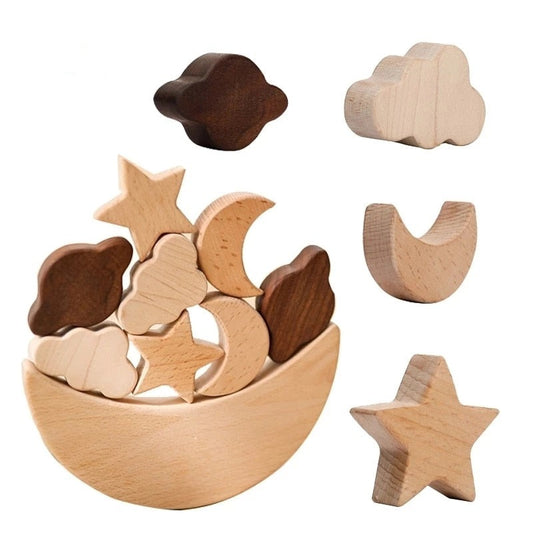 Moon & Stars Wooden Balance Blocks