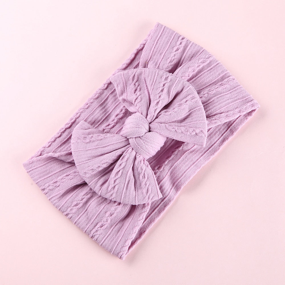 1 Pc: Solid Color Baby Girls Headband with Bow Hair Accessories