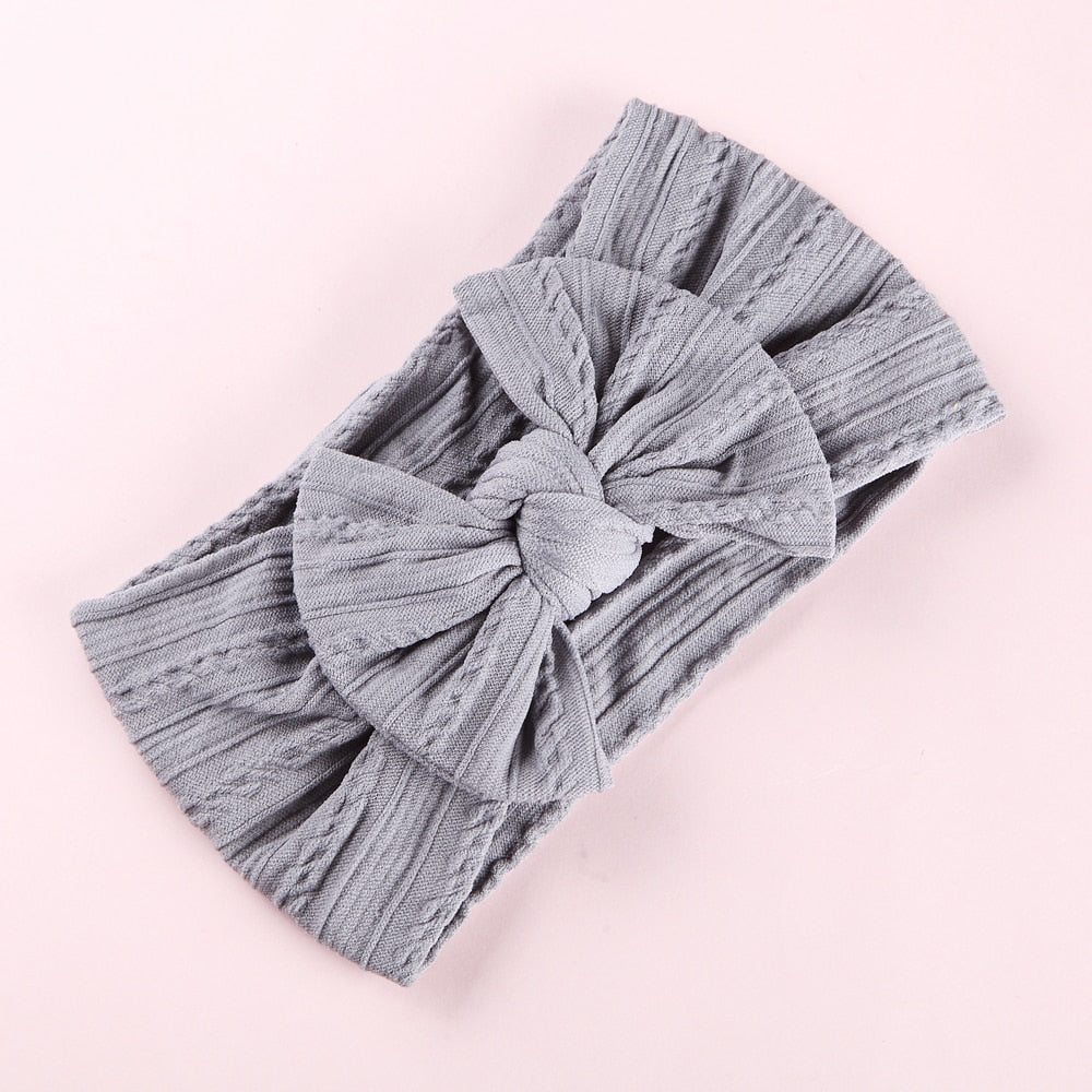 1 Pc: Solid Color Baby Girls Headband with Bow Hair Accessories