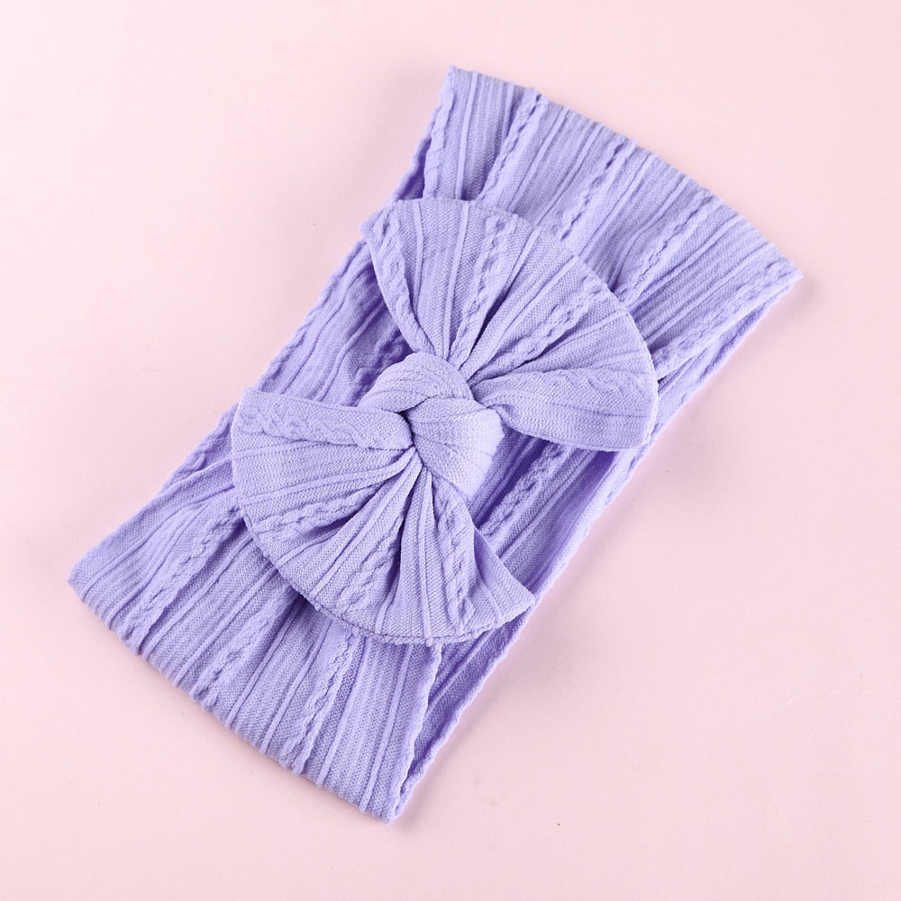 1 Pc: Solid Color Baby Girls Headband with Bow Hair Accessories