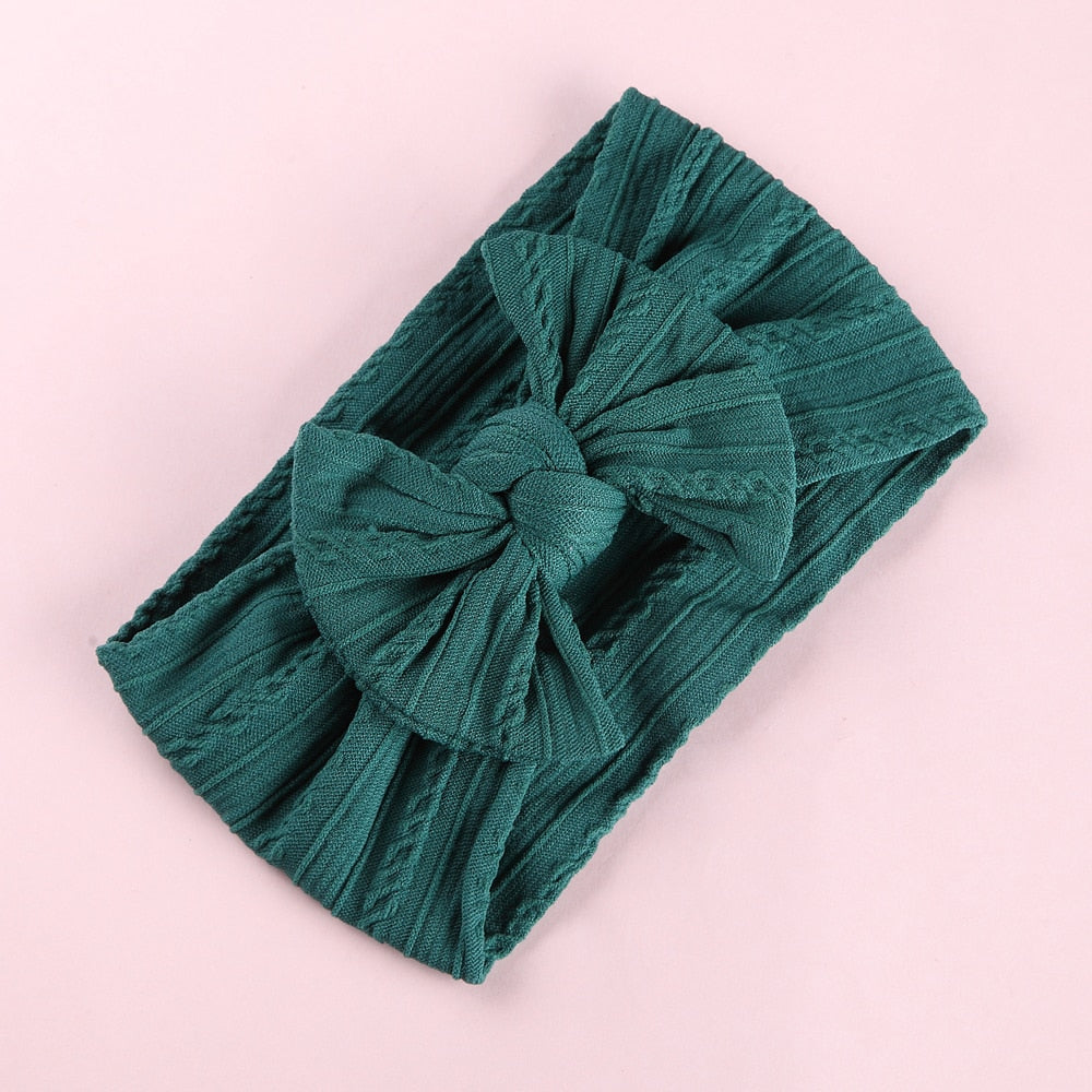1 Pc: Solid Color Baby Girls Headband with Bow Hair Accessories