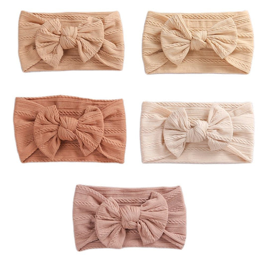 1 Pc: Solid Color Baby Girls Headband with Bow Hair Accessories