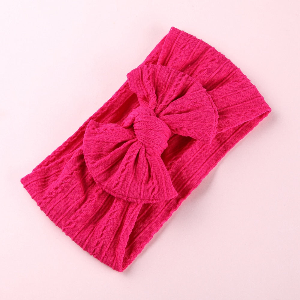 1 Pc: Solid Color Baby Girls Headband with Bow Hair Accessories