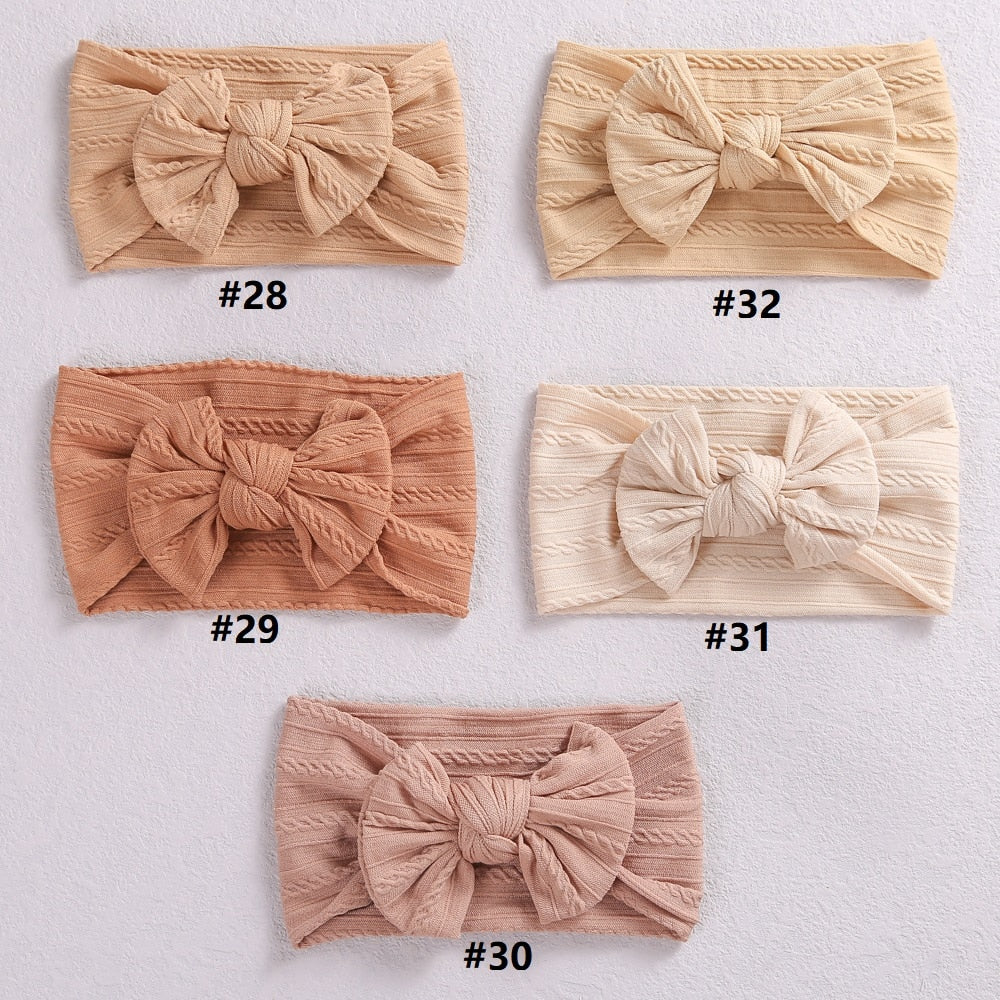 1 Pc: Solid Color Baby Girls Headband with Bow Hair Accessories