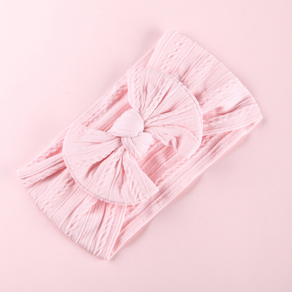 1 Pc: Solid Color Baby Girls Headband with Bow Hair Accessories