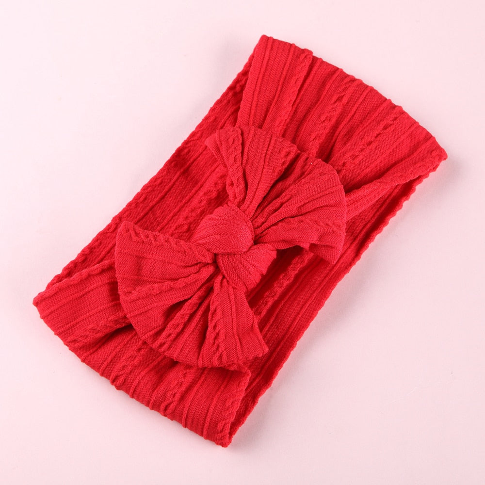 1 Pc: Solid Color Baby Girls Headband with Bow Hair Accessories